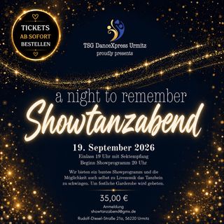 Showtanzabend mit Tänzerinnen und Tänzern auf der Bühne